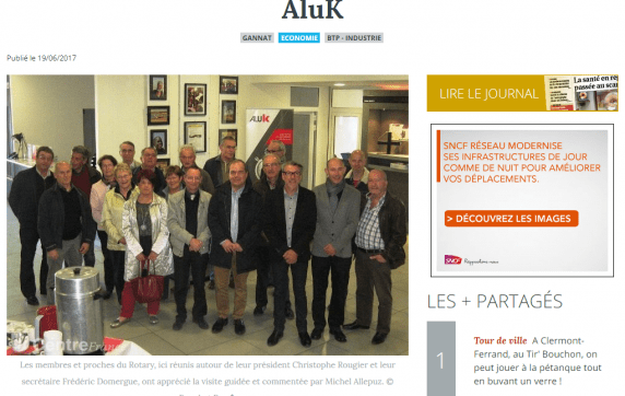 Le Rotary-club invité à visiter l'entreprise AluK
